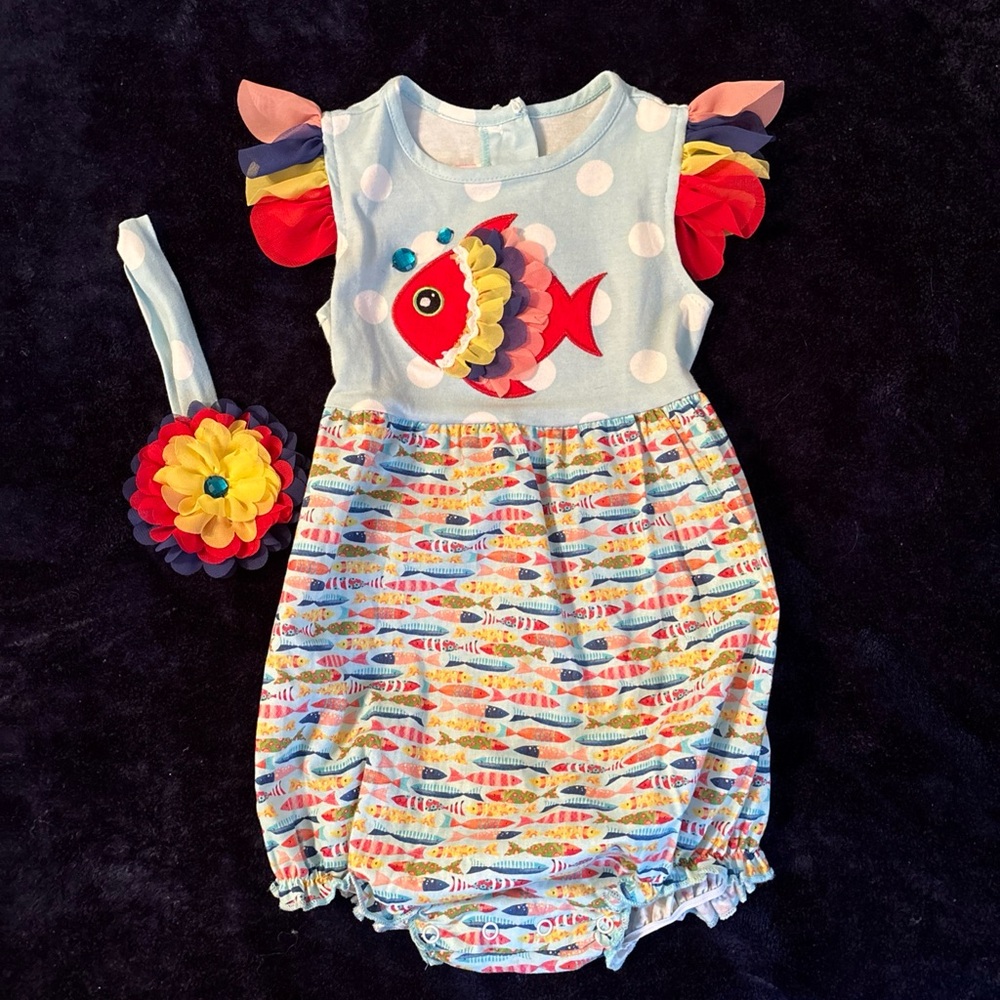 RicRac & Ruffles 3T Bubble with Headband